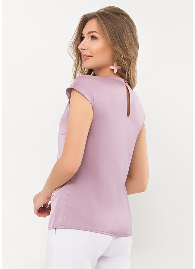 Шовкова жіноча блуза лілова на літо