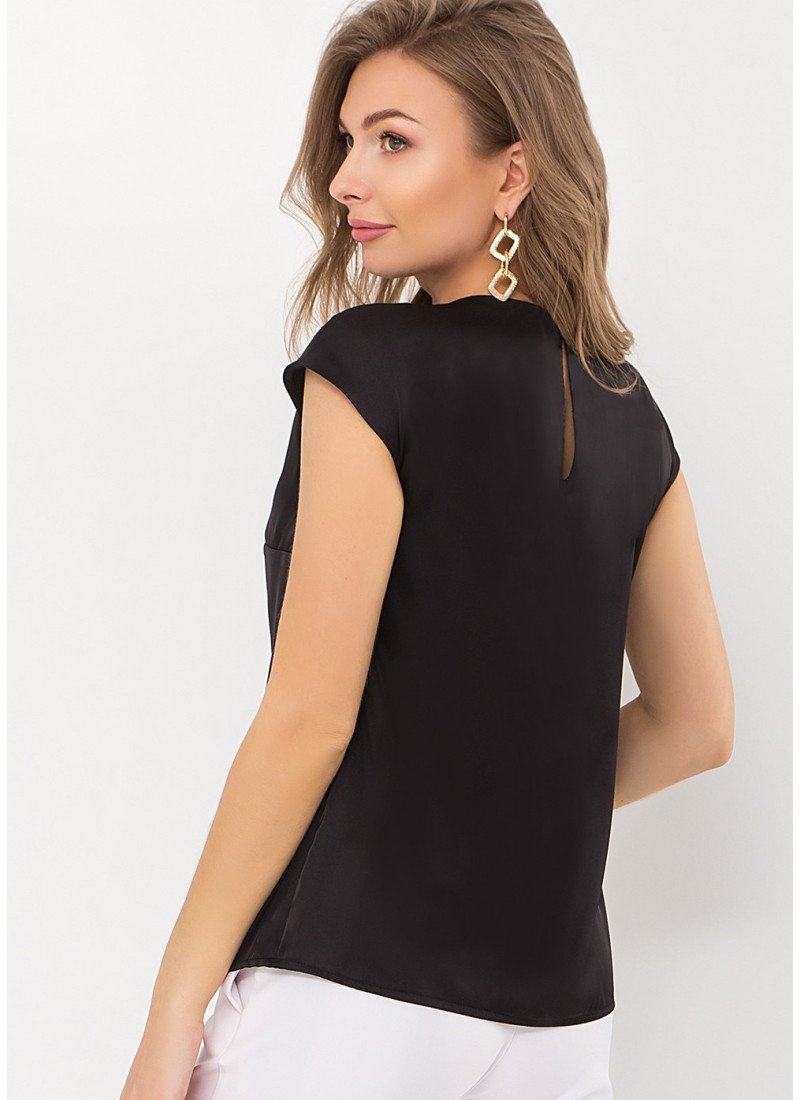 Шовкова жіноча блуза чорного кольору