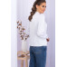 Красивая белая блузка шелковая с воротником с завязками