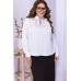 Стильна біла блузка жіноча великого розміру шовкова