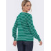 Зелений светр у смужку тонкої вязки