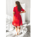Червона сукня з обрізною спідницею