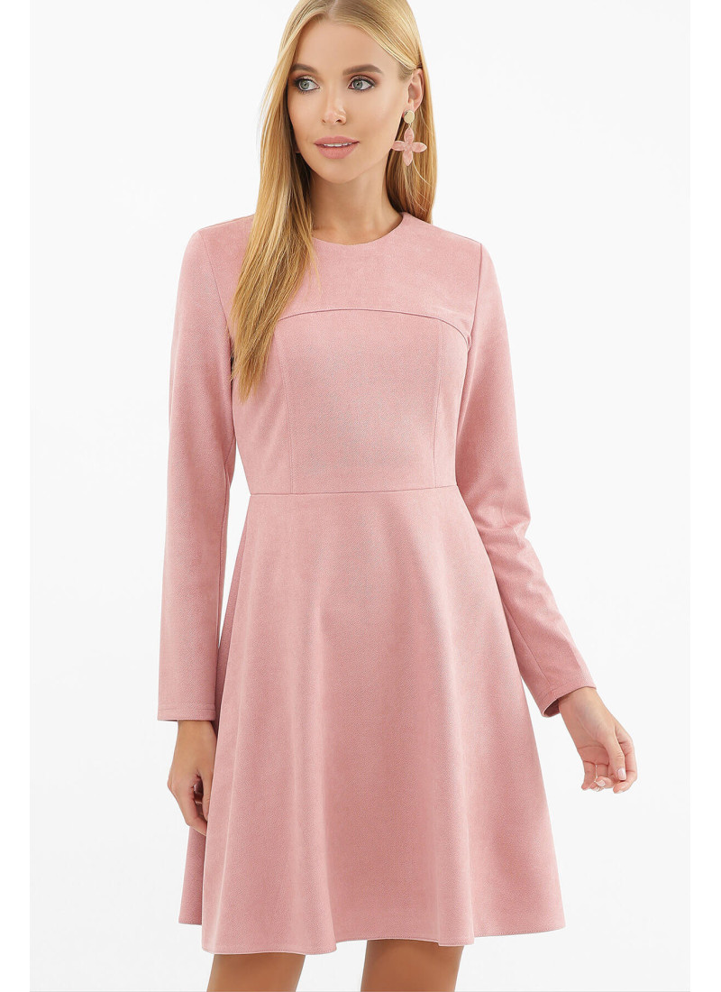 Сукня рожева осінь зима з довгим рукавом