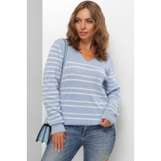 Модний светр із вирізом куточок блакитний