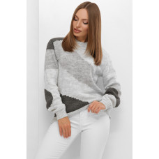 Триколірний светр красивого сірого кольору